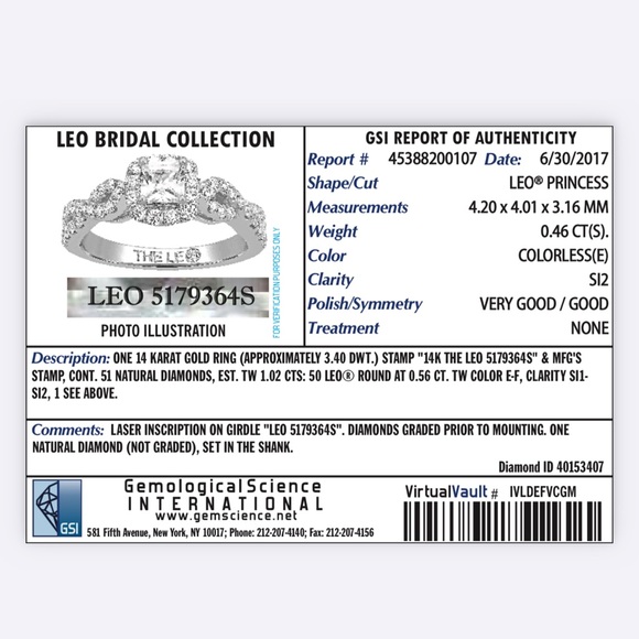 The Leo Diamond 14K White Gold 1ctw E/SI2 Princess Pave Halo Engagement Ring Sz8 - Picture 8 of 16